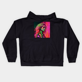 masterpiece epic retrowave art Kids Hoodie